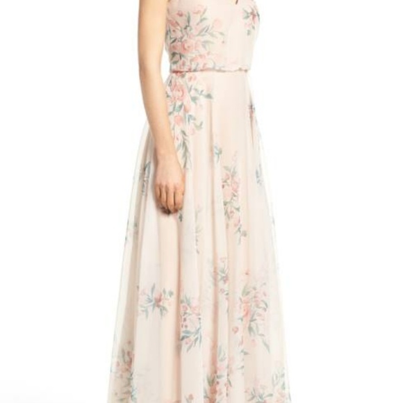 Jenny Yoo Inesse V-Neck Chiffon Gown - Picture 3 of 6